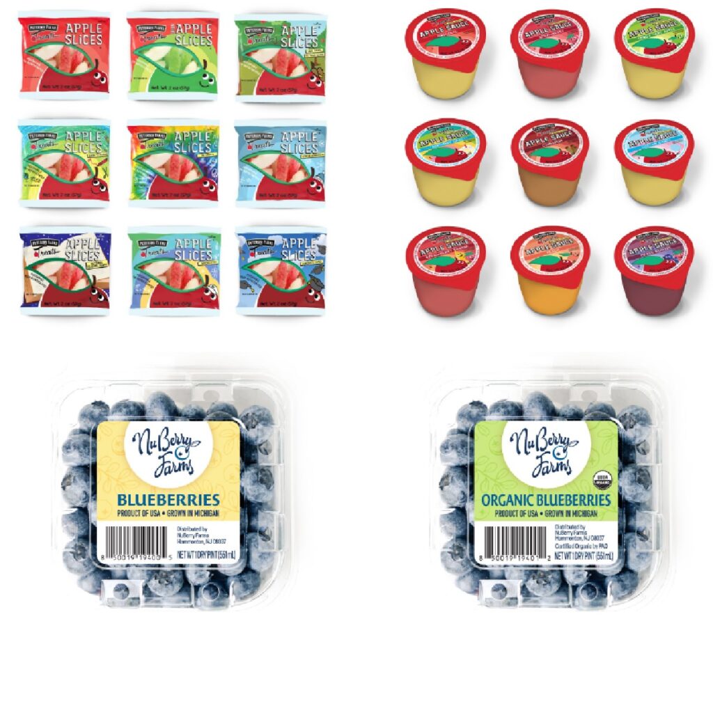 NuBerry Farms and Peterson Farms food packaging and labels