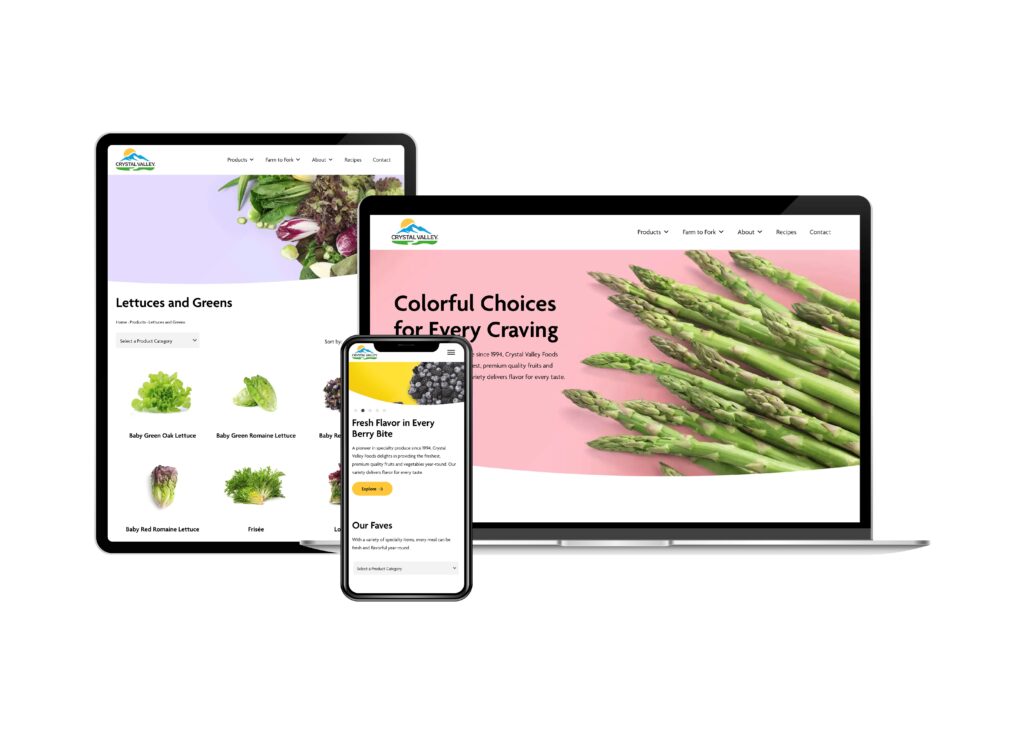 Award-Winning Crystal Valley Foods Website